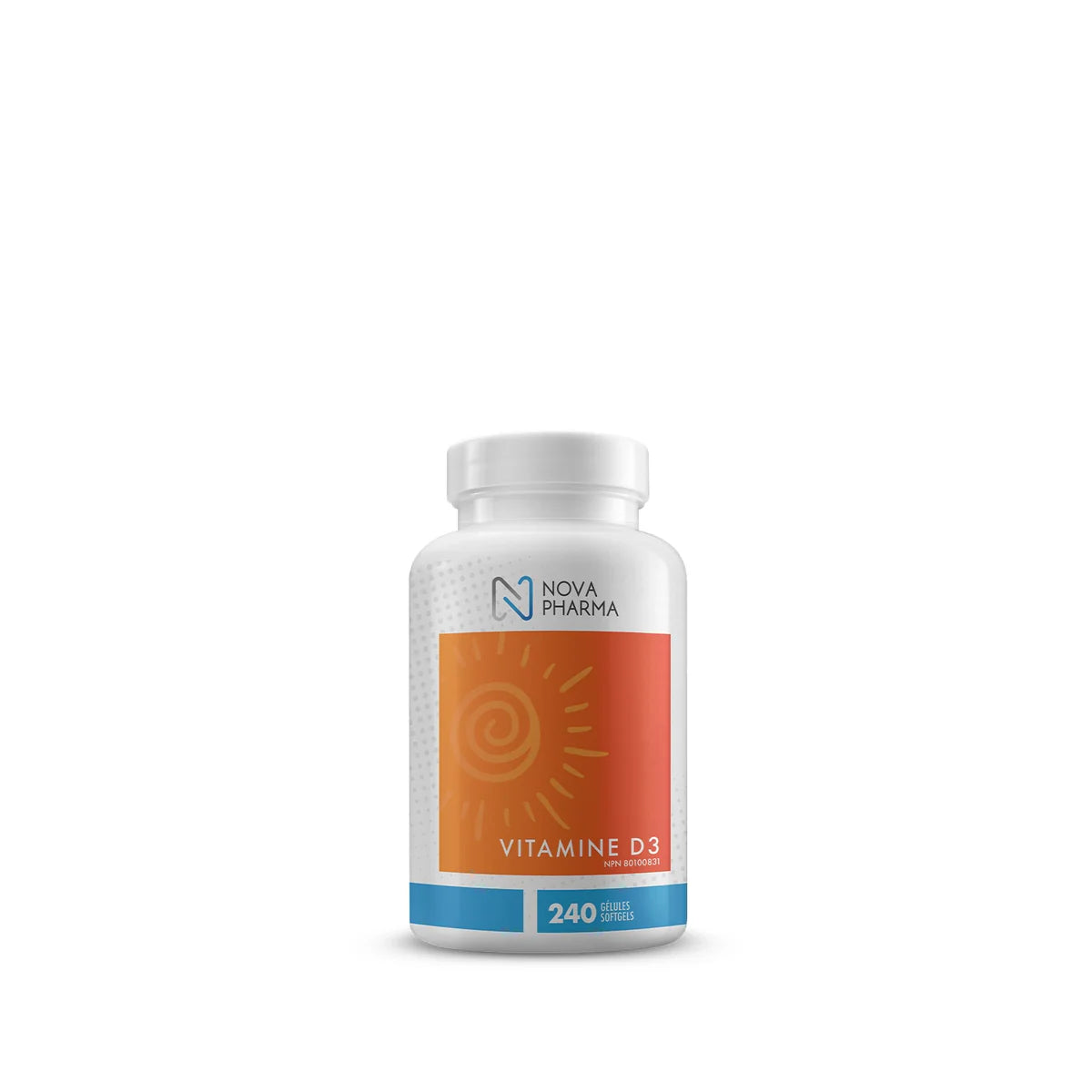 Vitamin D3 1000 IU – Nova Pharma | Bone & Immune Health | 240 Capsules
