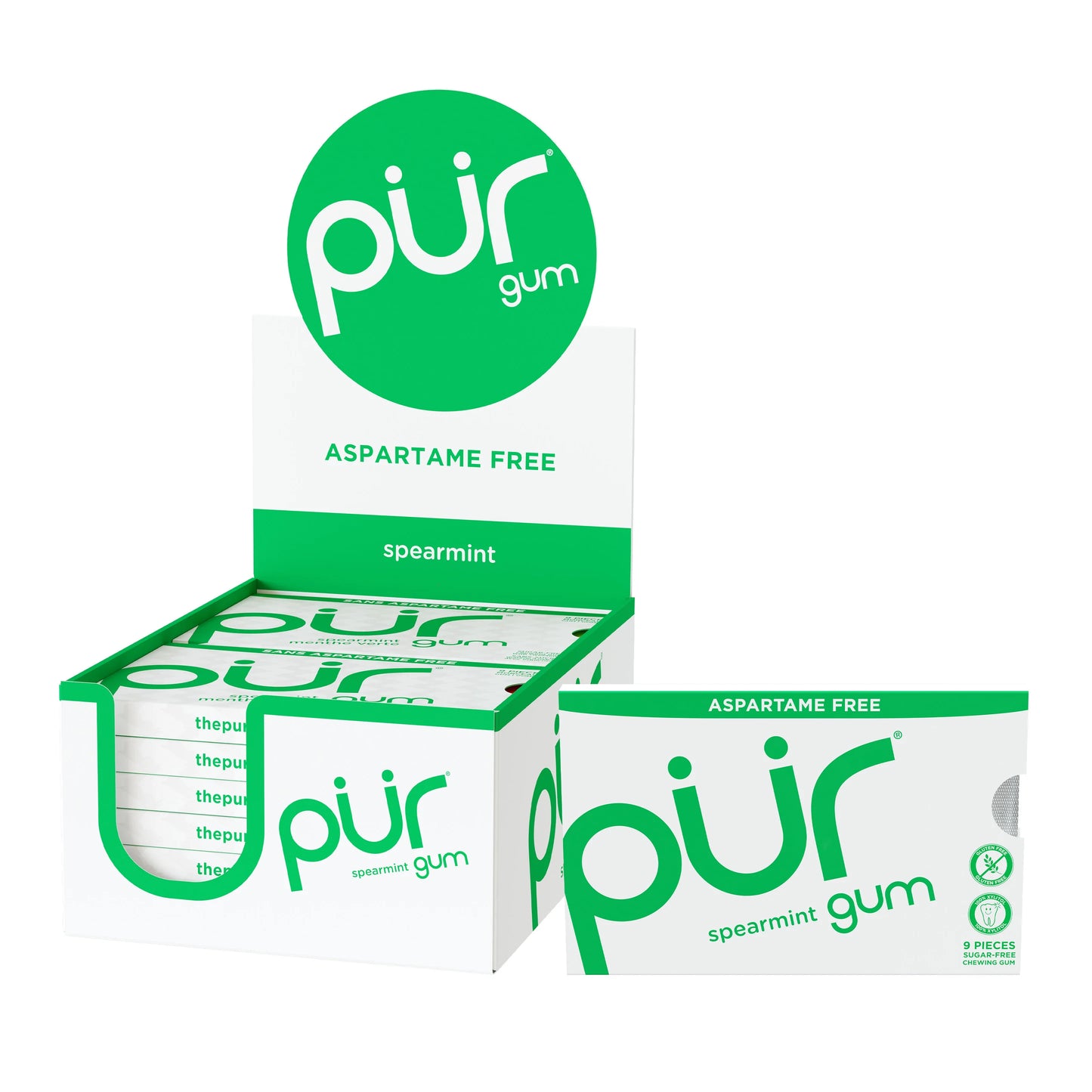 PUR - ASPARTAME FREE GUM - 12 BOITES