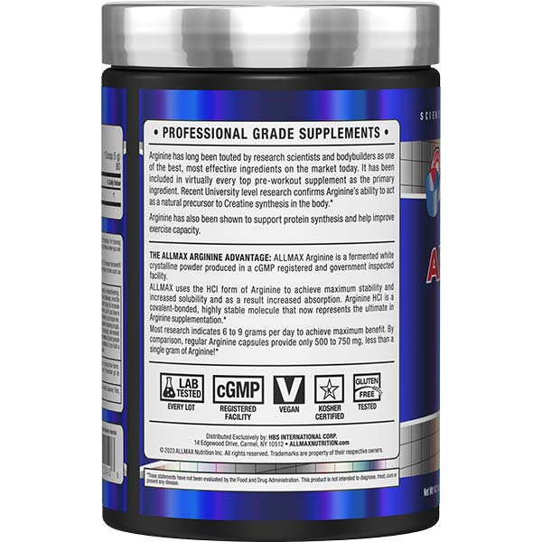 Allmax Arginine HCl – Endurance, Force & Vasodilatation | 400 g