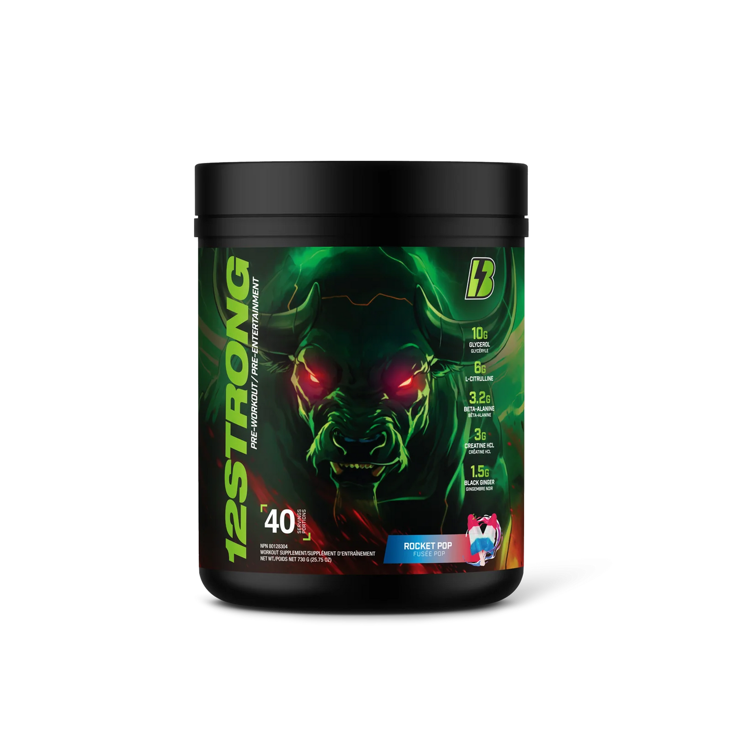 Bull Nutrition 12 Strong Pre-Workout | Force, Endurance & Énergie Explosive