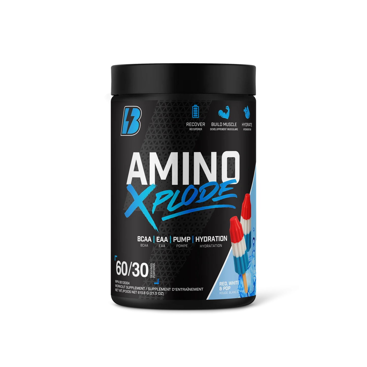 Amino Xplode – EAA + BCAA + Hydratation + Pompe | Bull Nutrition | Supplément Intra-Entraînement – 60 portions
