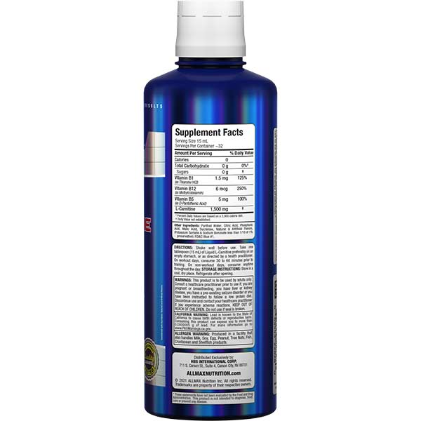 Allmax L-Carnitine Liquide – Énergie & Perte de Graisse | 473 ml