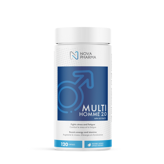 Multi Homme 2.0 – Nova Pharma Multivitamins for Men | Energy, Vitality, Stress | 120 Capsules