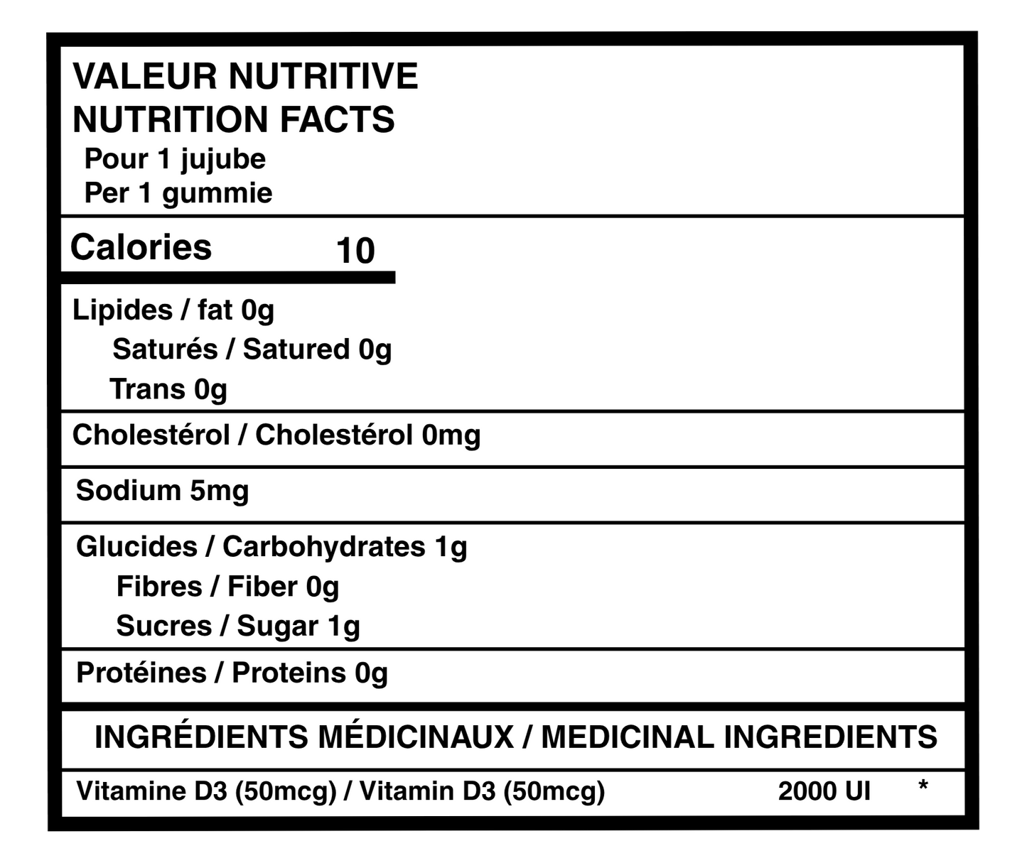 XTREM - VITASOL – Jujubes Vitamin D3 2000 IU (50 mcg) | 60 Jujubes