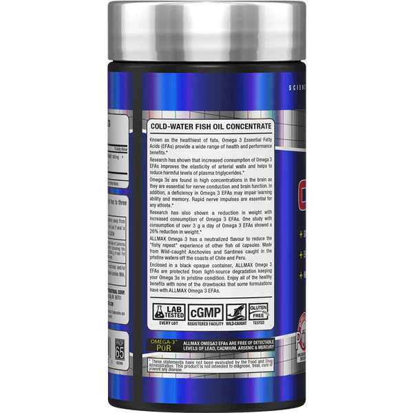 Allmax Omega-3 – 180 capsules | Essential fatty acids EPA & DHA