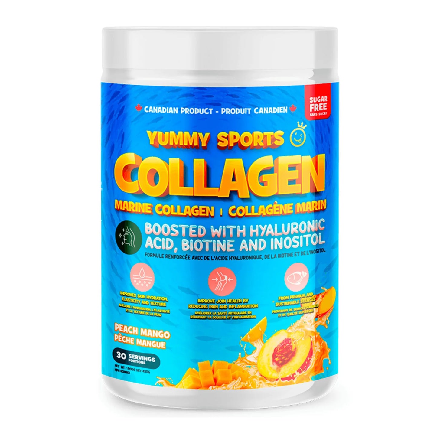 Yummy Sports Marine Collagen – Hyaluronic Acid, Biotin & Inositol – 30 Servings