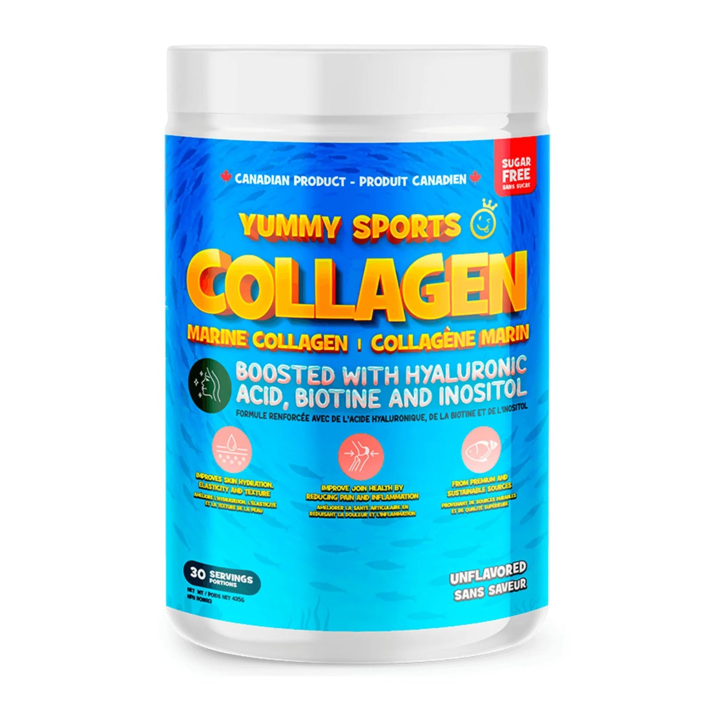 Yummy Sports Marine Collagen – Hyaluronic Acid, Biotin & Inositol – 30 Servings