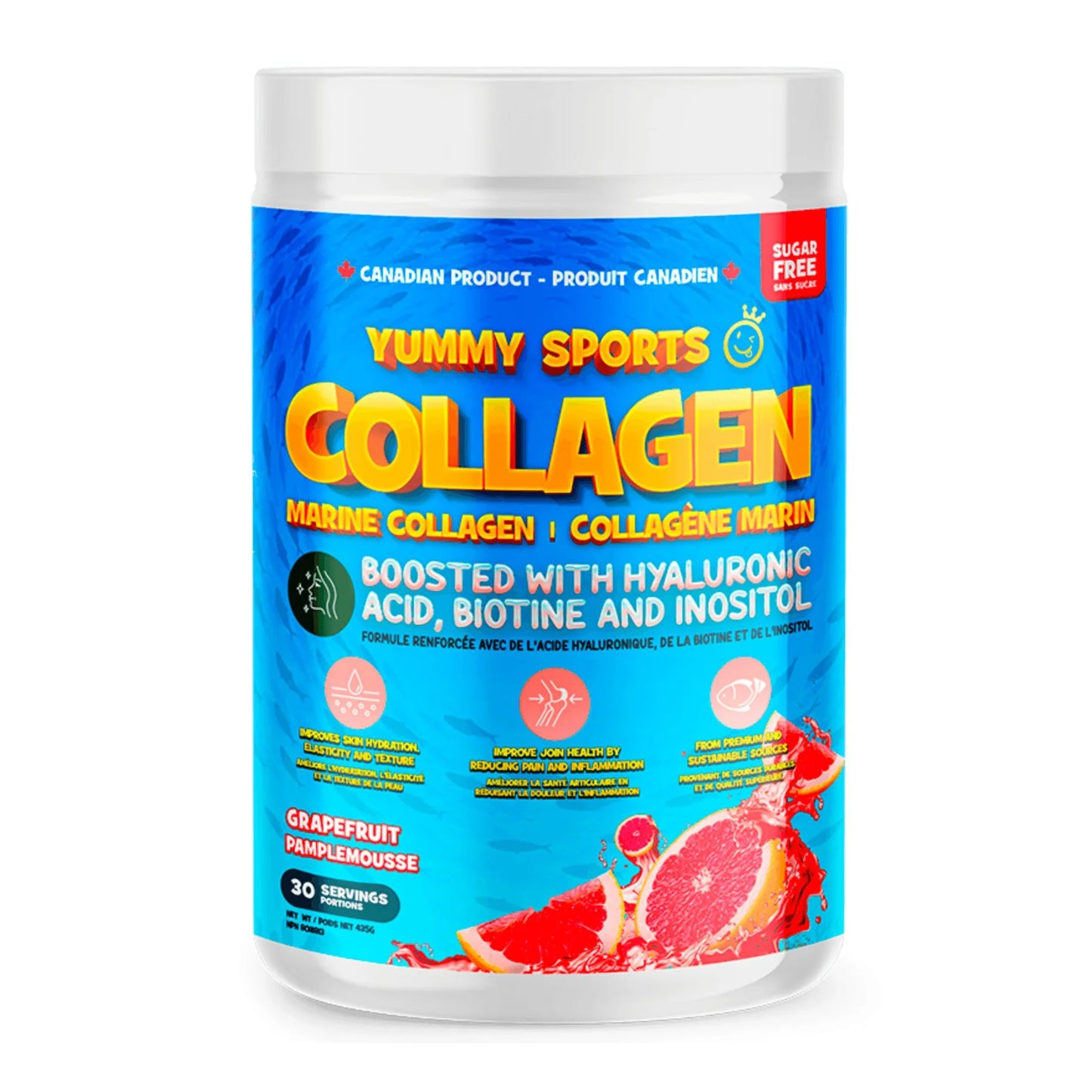 Yummy Sports Marine Collagen – Hyaluronic Acid, Biotin & Inositol – 30 Servings