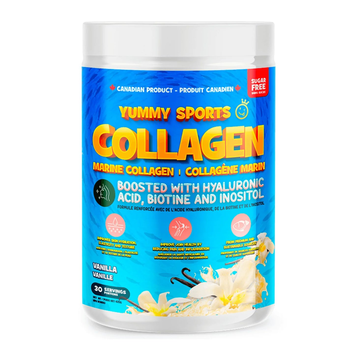Yummy Sports Marine Collagen – Hyaluronic Acid, Biotin & Inositol – 30 Servings