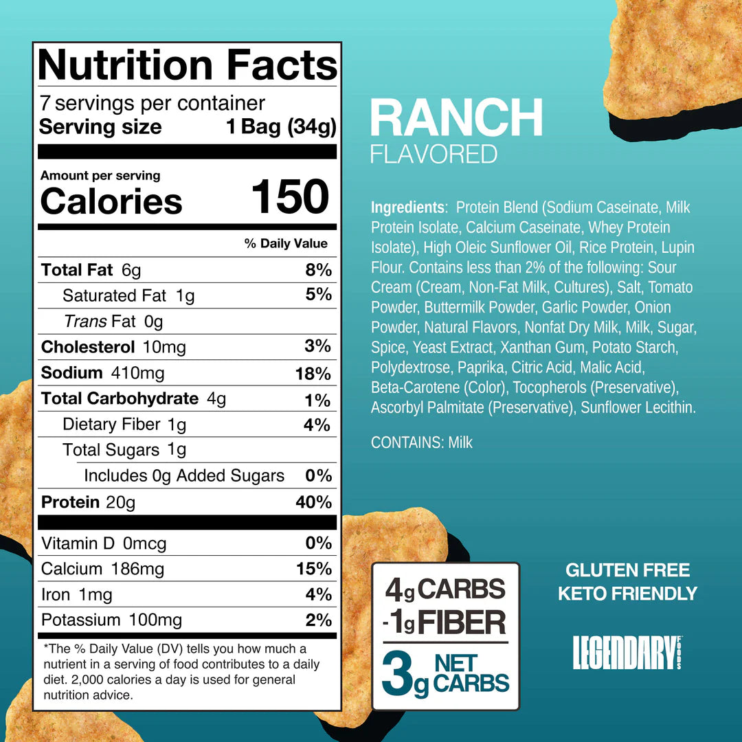 LEGENDARY FOODS - CHIPS - PROTÉINÉS - 34G