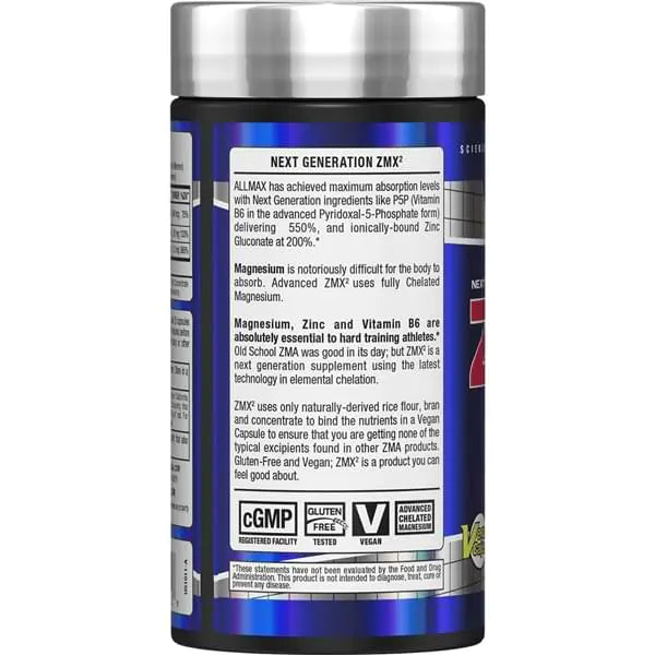 Allmax ZMX² Advanced – Zinc, Magnésium & Vitamine B6 | 90 Capsules