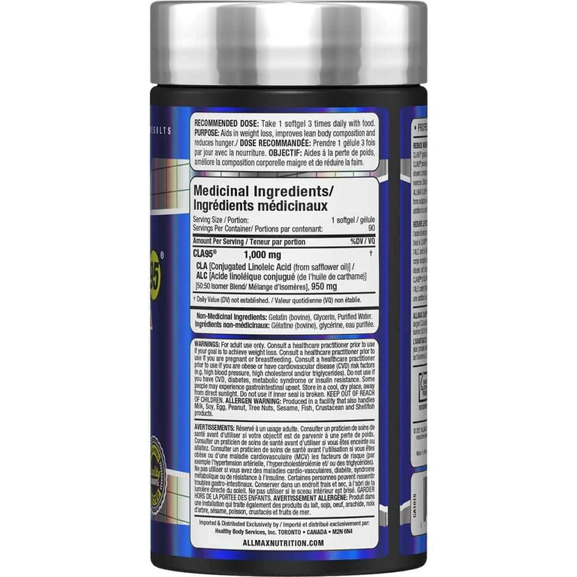 Allmax CLA95 – Gestion du poids & composition corporelle | 90 softgels