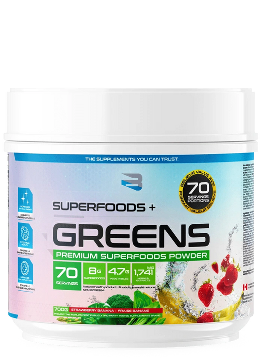 Believe Superfoods + Greens – 70 Portions | Mélange Superaliments & Légumes Verts