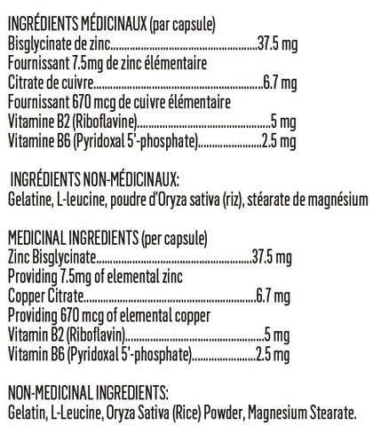 Zinc Complete – Zinc and Copper Formula with Vitamins B2 and B6 | 90 Capsules