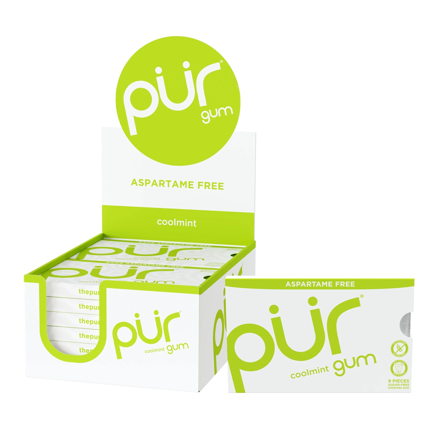 PUR - ASPARTAME FREE GUM - 12 BOITES