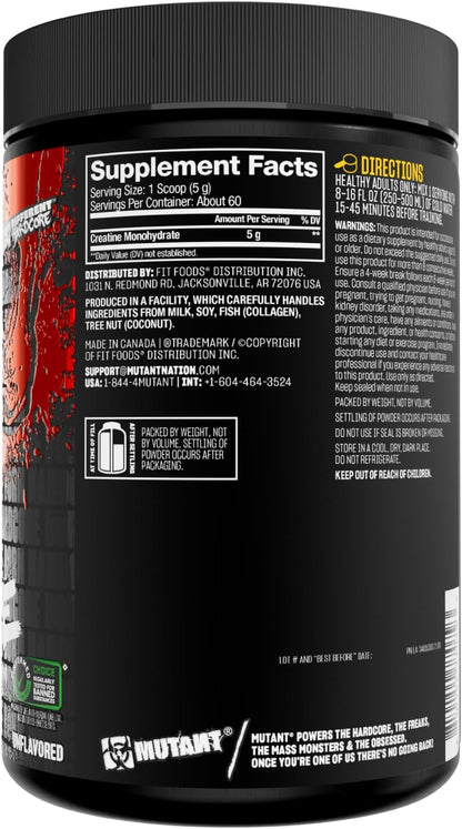 MUTANT - CRÉATINE MONOHYDRATE MICRONISÉE - 300G