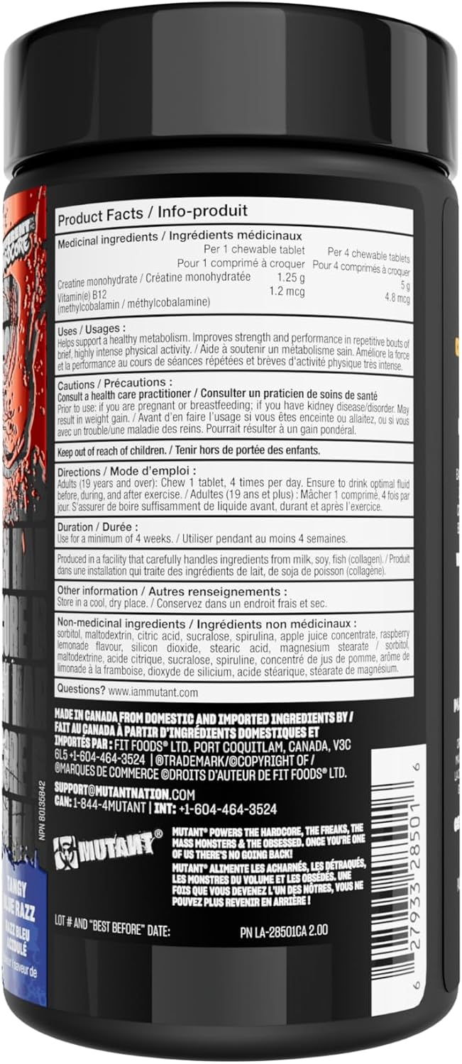 MUTANT - CREATINE BYTZ - 80 COMPRIMÉS