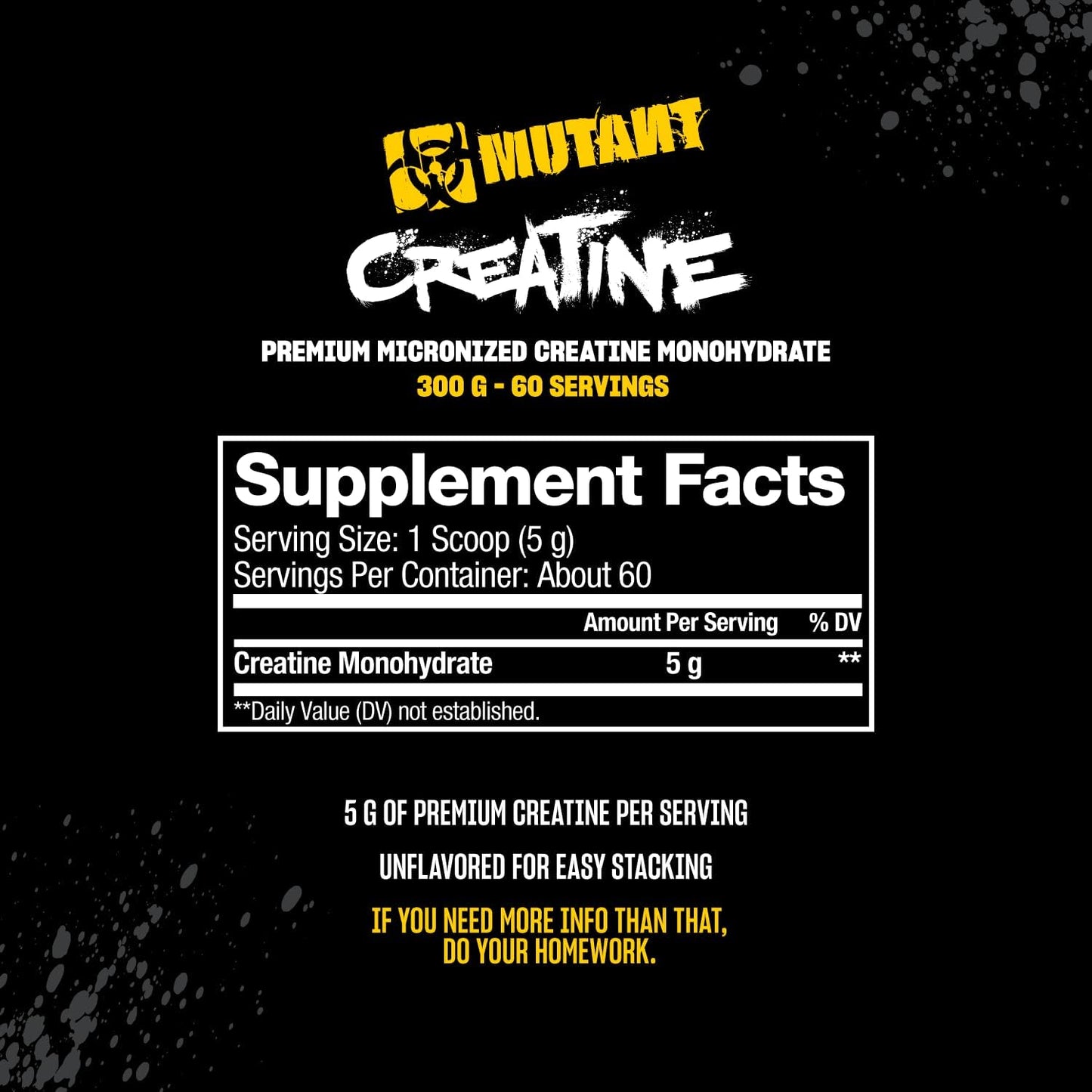 MUTANT - CRÉATINE MONOHYDRATE MICRONISÉE - 300G
