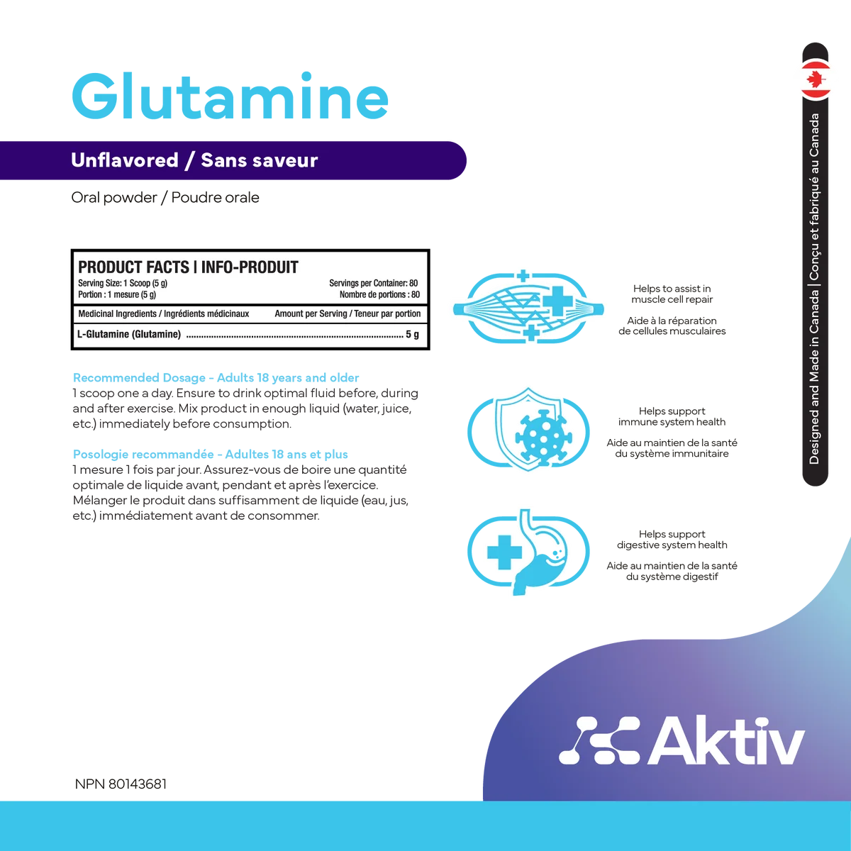 AKTIV - GLUTAMINE - 80 PORTIONS