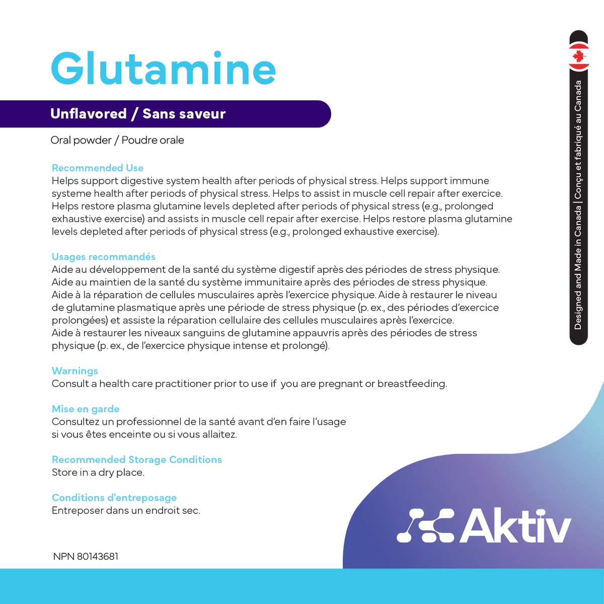 AKTIV - GLUTAMINE - 80 PORTIONS