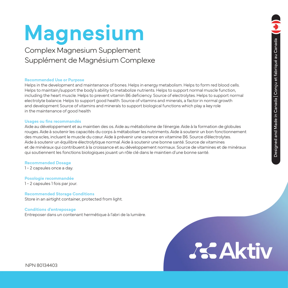 AKTIV - MAGNESIUM - 90 CAPSULES