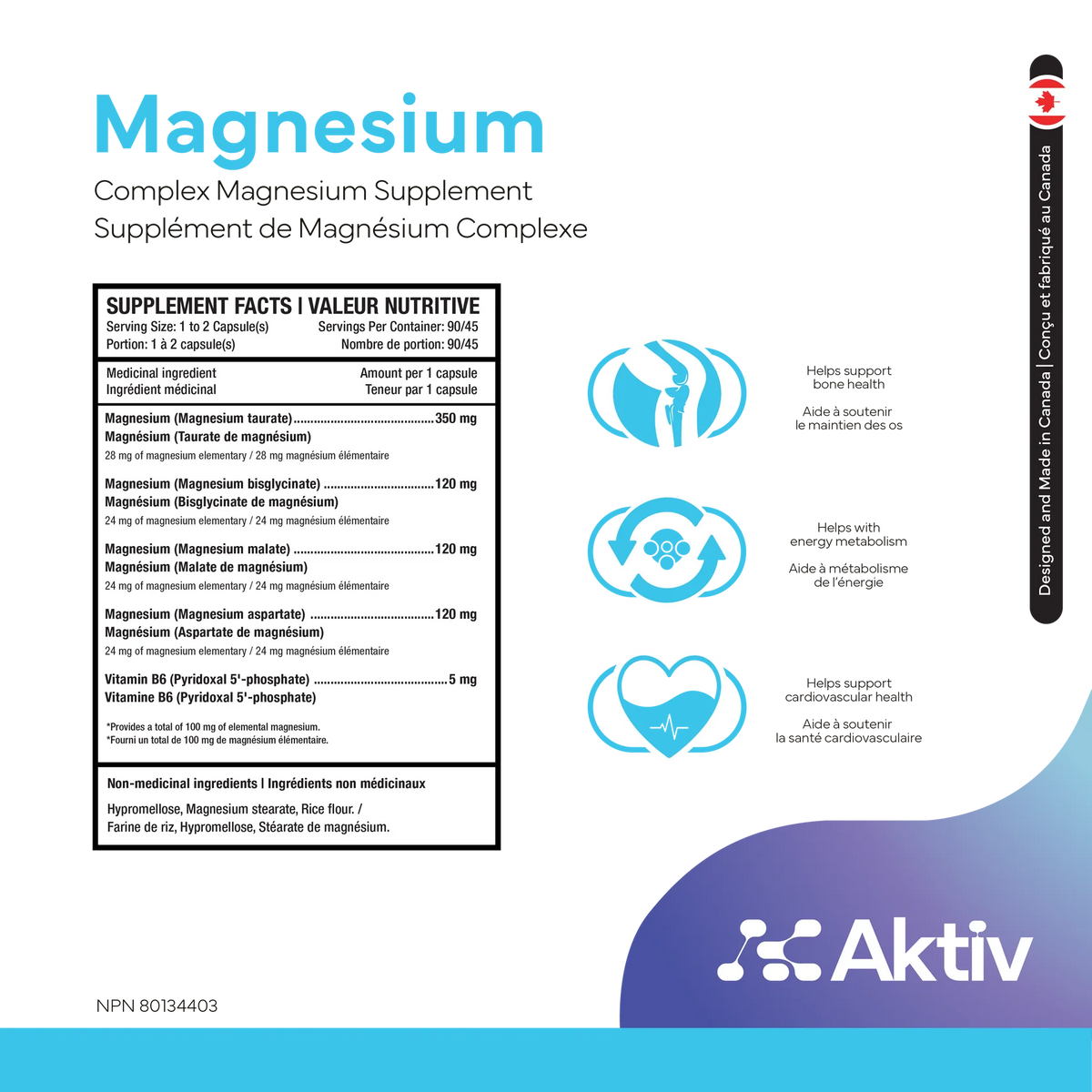 AKTIV - MAGNESIUM - 90 CAPSULES