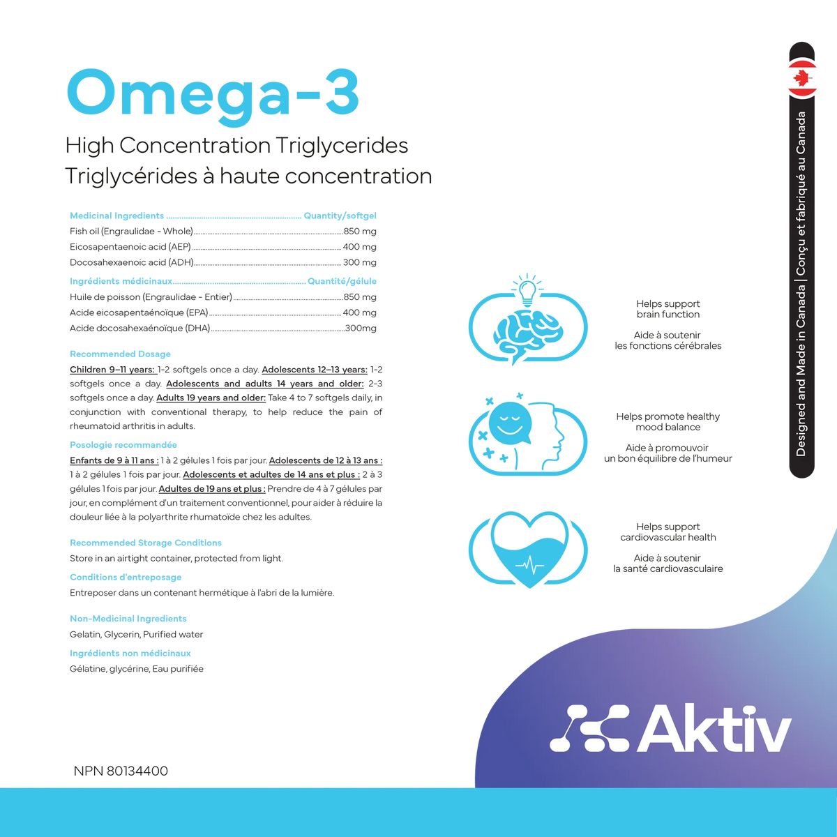 AKTIV - OMEGA 3 - 120 CAPSULES