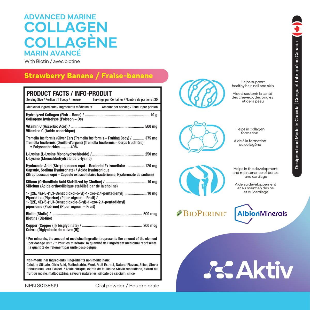AKTIV - COLLAGÈNE MARIN AVANCÉ - 30 PORTIONS