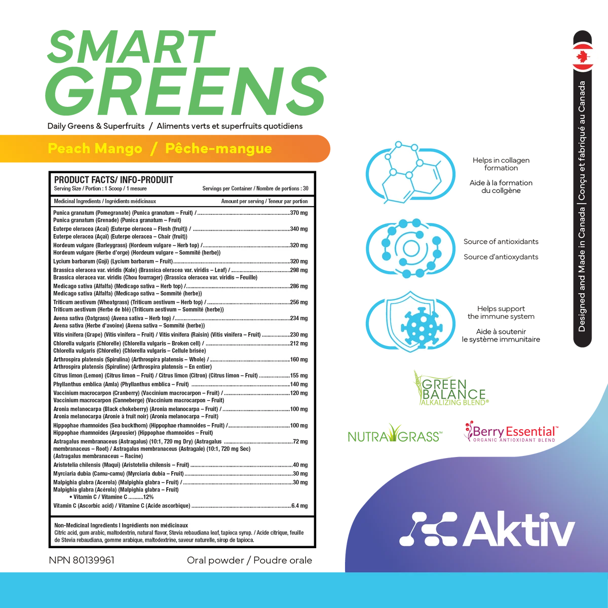 AKTIV - SMART GREENS - 30 PORTIONS