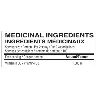 Vitamin D3 Spray – 1000 IU | Blueberry Flavor | Believe Supplements | 52 ml