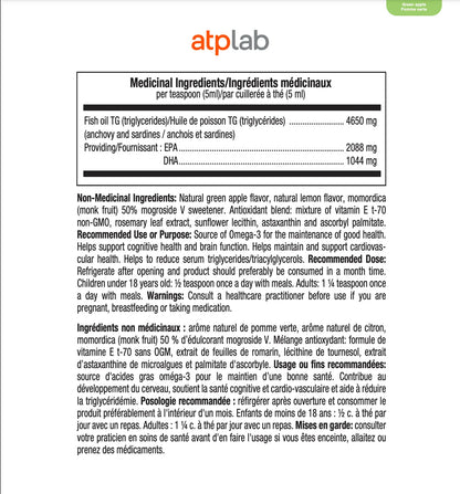 Omega-3 Triglycéride ATP Lab – Huile de poisson ultra concentrée (200 ml)