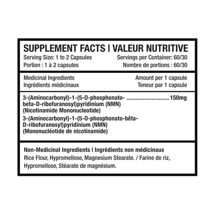 PURE NMN – Aktiv Advanced Nicotinamide Mononucleotide (NMN) Formula Size: 60 Capsules (30 to 60 Servings)