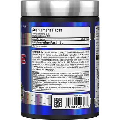 Allmax Glutamine – Récupération & Santé Immunitaire | 400 g