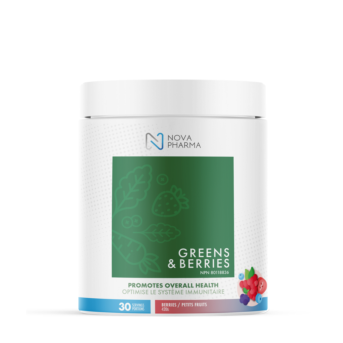 NOVA PHARMA - GREENS & BERRIES, 30 PORTIONS