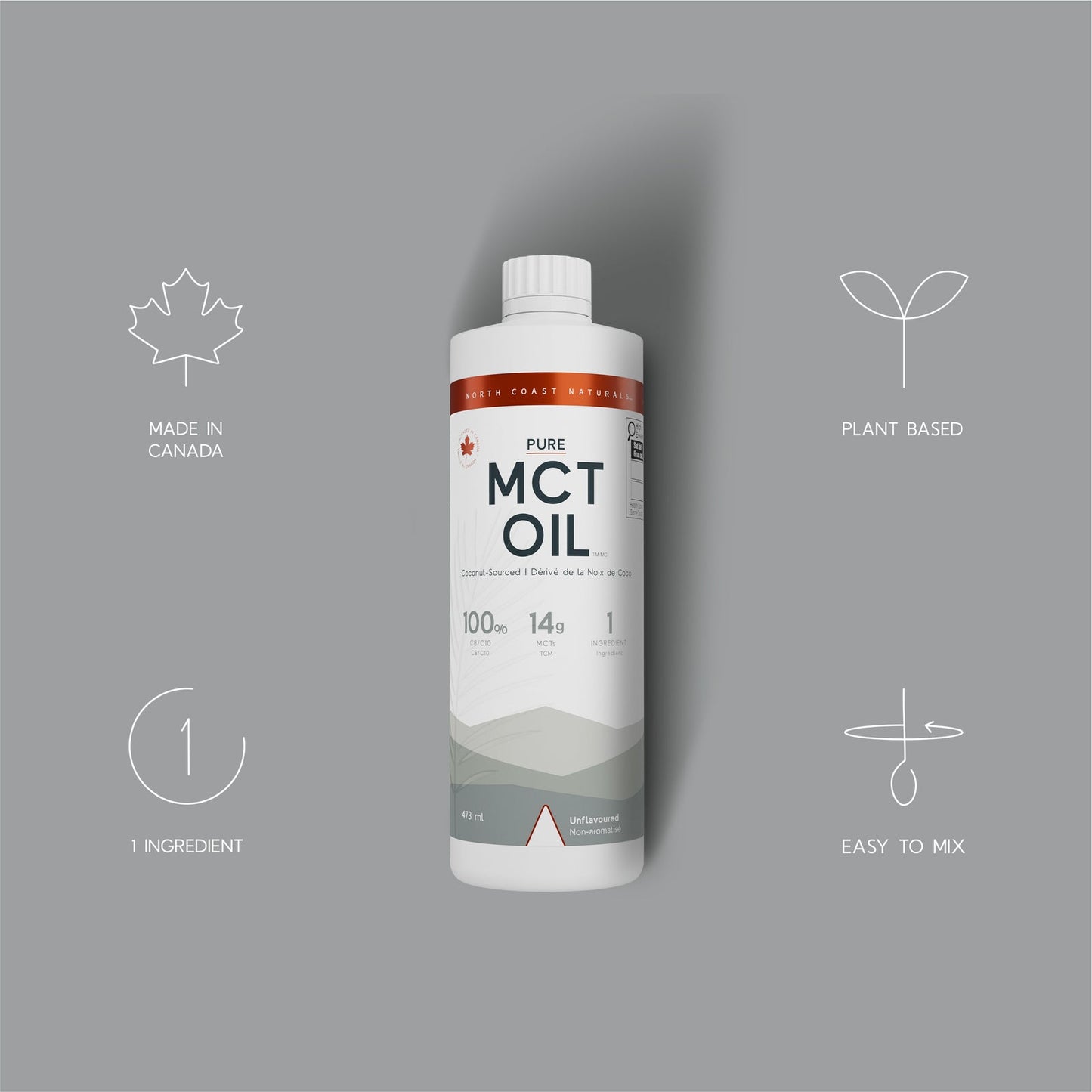 NORTH COAST NATURALS - 100% MCT OIL - 473 ML