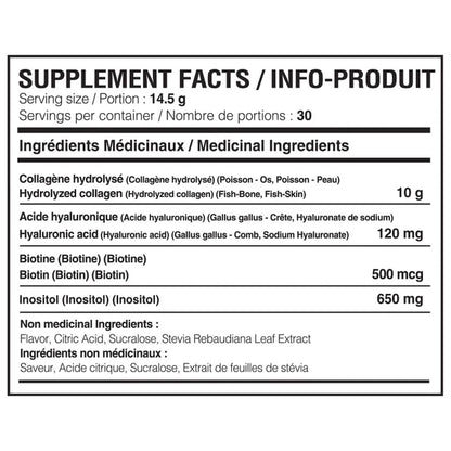 Yummy Sports Marine Collagen – Hyaluronic Acid, Biotin &amp; Inositol – 30 Servings