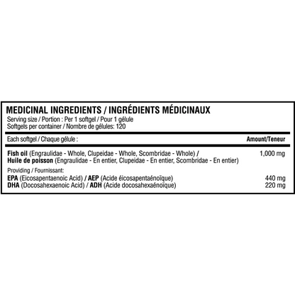 OMEGA-3 Believe Supplements – 440 mg EPA + 220 mg DHA | 120 capsules