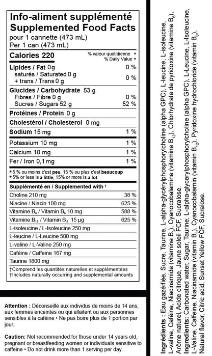PLATTO ENERGY - BOISSONS ÉNERGISANTES - 473ML