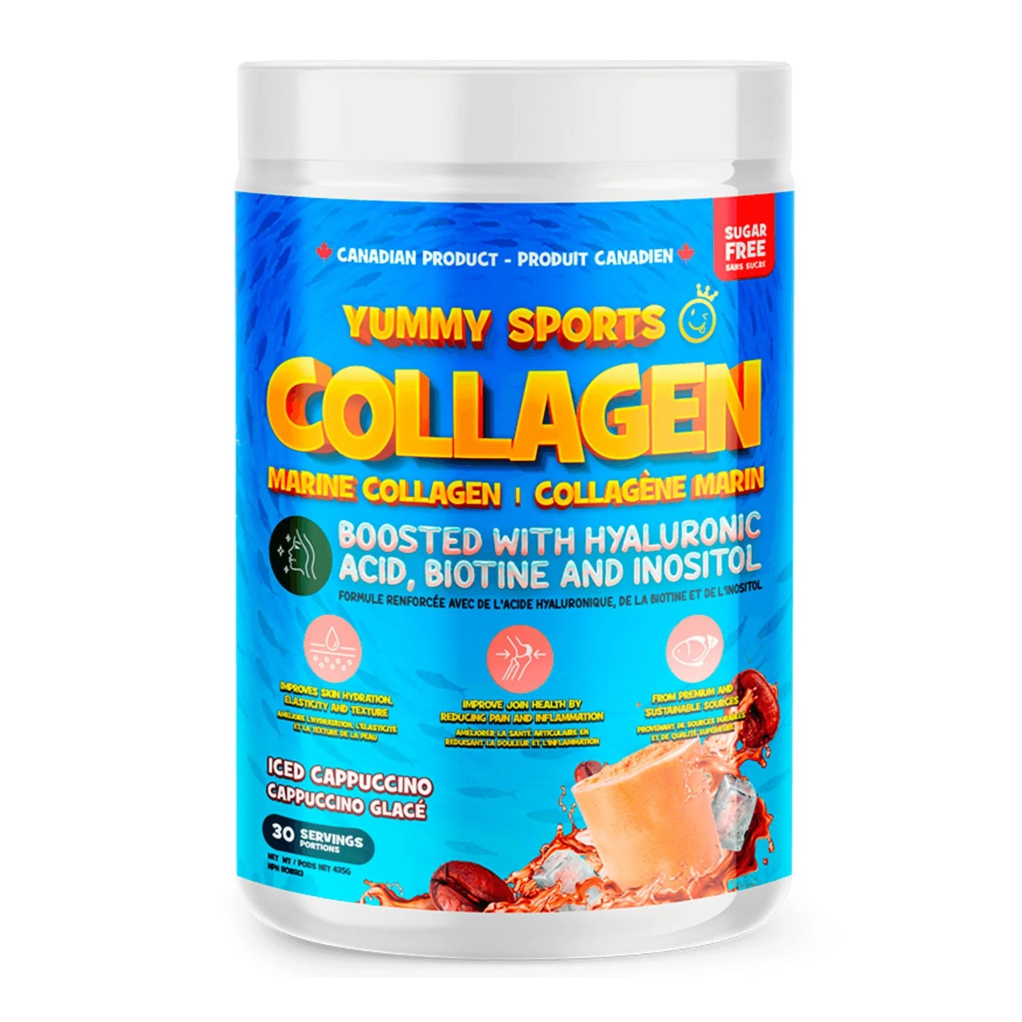 Yummy Sports Marine Collagen – Hyaluronic Acid, Biotin &amp; Inositol – 30 Servings
