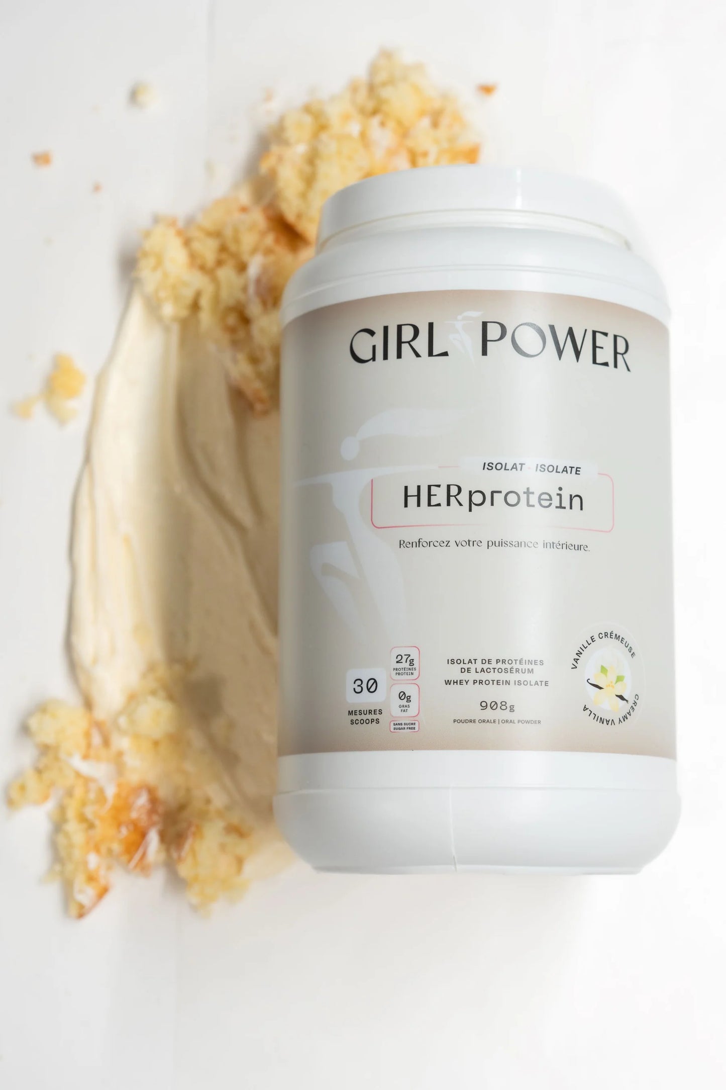 HERprotein Girl Power à la vanille, isolat de whey protéine pour femmes, texture crémeuse et haute teneur en protéines