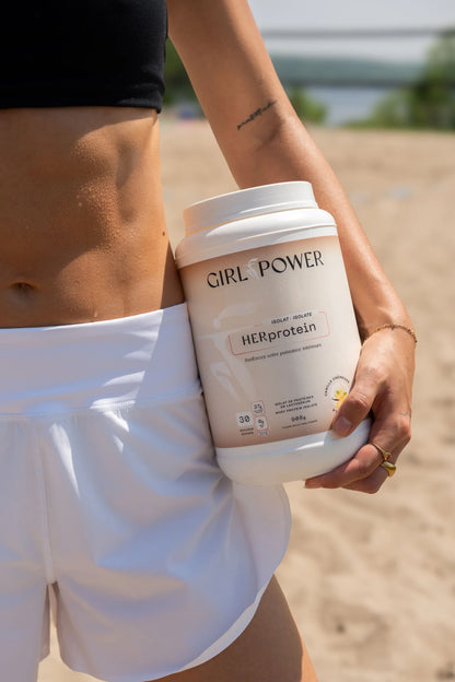 Protéine isolat HERprotein Girl Power pour femmes actives en mode de vie sain et sportif
