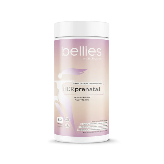 Bellies by Girl Power HER Prenatal multivitamines prénatales pour femmes enceintes, pot de 60 capsules