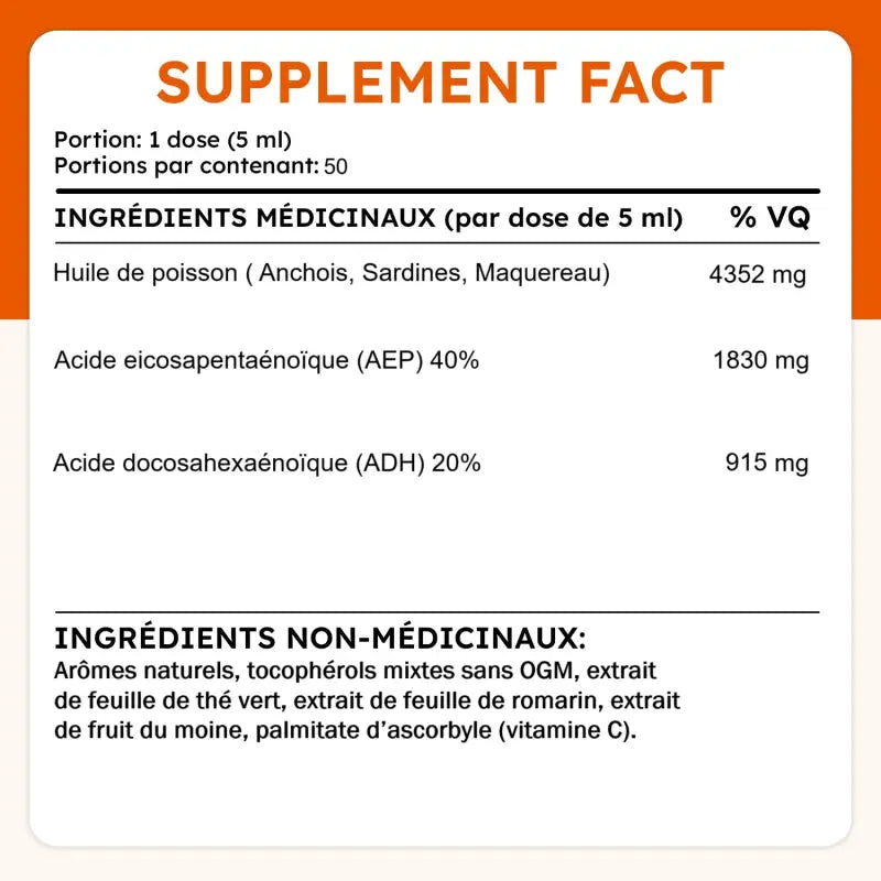 Liquid Fish Oil EPA &amp; DHA – Natural Integrative Health | 250 ml